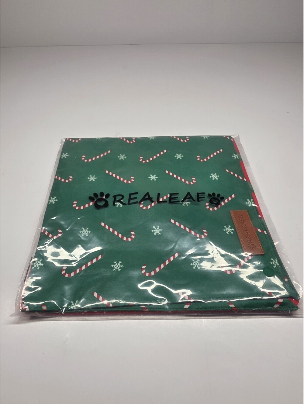 Dog Bandana/Scarf, Christmas, Candy Canes, Unisex, Tie On, Snowflakes, Small